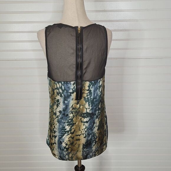 ARMANI EXCHANGE Blue Black Sleeveless Blouse Top Medium - Picture 5 of 9